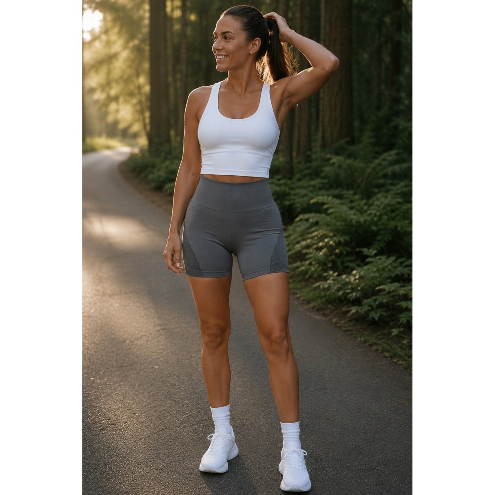Lululemon Reveal Short Digital Rain Graphite Grey High Rise Seamless Mesh Shorts
